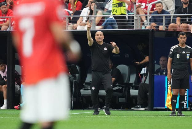 Hossam Hassan (Egypt) during Australia and Egypt, Round of 32 FIFA World Cup, WM, Weltmeisterschaft, Fussball 2026, Dallas Stadium, Arlington, United States on July 3, 2026. Thor Wegner DeFodi Images. (Photo by DeFodi Images) - *** Hossam Hassan of Egypt during the Australia vs. Egypt match in the Round of 32 of the 2026 FIFA World Cup at Dallas Stadium in Arlington, United States, on July 3, 2026. Photo by DeFodi Images (Thor Wegner)