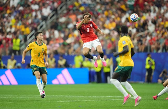 Hamza Abdelkarim (Egypt) during Australia and Egypt, Round of 32 FIFA World Cup, WM, Weltmeisterschaft, Fussball 2026, Dallas Stadium, Arlington, United States on July 3, 2026. Thor Wegner DeFodi Images. (Photo by DeFodi Images) - *** Hamza Abdelkarim of Egypt during the Australia vs. Egypt match in the Round of 32 of the 2026 FIFA World Cup at Dallas Stadium in Arlington, United States, on July 3, 2026. Photo by DeFodi Images (Thor Wegner)