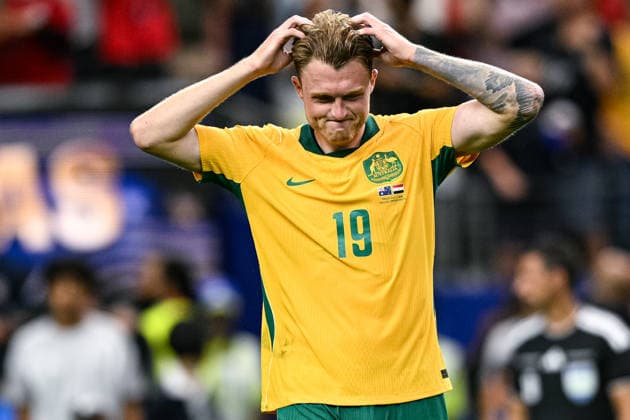 Harry Souttar of Australia gestures during the FIFA World Cup, WM, Weltmeisterschaft, Fussball 2026 Round of 32 match between Australia and Egypt at Dallas Stadium in Dallas, Texas, United States, on July 3rd, 2026. (Photo by Riquelve Nata Sports Press Photo)  Copyright: xRiquelvexNata SportsxPressxPhotox Sportspressphoto_SPR184168