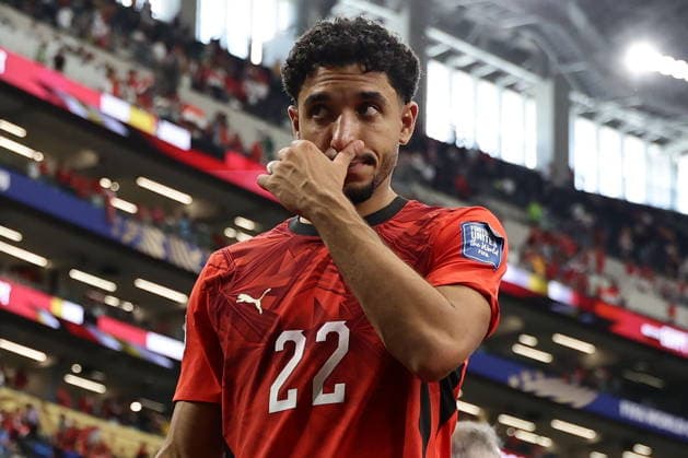 FIFA World Cup, WM, Weltmeisterschaft, Fussball 2026 - Round of 32 - Australia vs Egypt Omar Marmoush of Egypt celebrates after winning the FIFA World Cup 2026 Round of 32 match Australia against Egypt, in Dallas, USA, 03 July 2026. DALLAS United States  Copyright: xCHRISTOPHERxNEUNDORFx