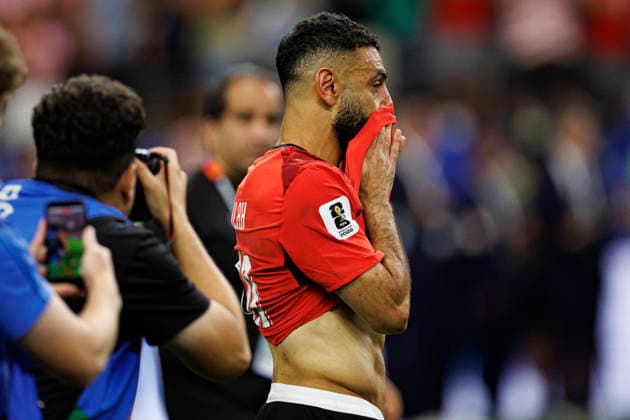 Mohamed Salah seen celebrating with tears after winning penalty shootout during FIFA World Cup, WM, Weltmeisterschaft, Fussball 2026 game between national teams of Australia and Egypt (Grzegorz Wajda Ball Raw Images) Arlington Dallas Stadium USA Copyright: xGrzegorzxWajdax grzegorzwajda_australia_egypt_2526_7-18