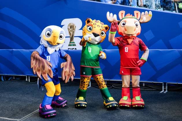 RECORD DATE NOT STATED FIFA World Cup, WM, Weltmeisterschaft, Fussball 2026 - Round of 32 - Argentina v Cape Verde World Cup mascots before the FIFA World Cup 2026 Round of 32 match between Argentina and Cape Verde, at Miami Stadium, in Florida, United States, on Friday, July 03, 2026.(Foto: Vanessa Carvalho Brazil Photo Press IMAGO) Sports Copyright: xVanessaxCarvalhox