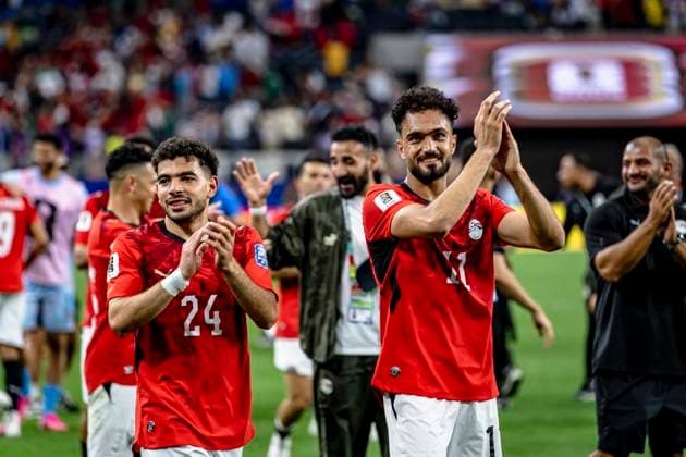 DALLAS - (lr) Tarek Alaa of Egypt and Mostafa Zico of Egypt during the 2026 World Cup match between Australia and Egypt at Dallas Stadium on July 3, 2026, in Dallas, United States. (Photo by Stefan Koops EYE4IMAGES DeFodi Images) - *** DALLAS — Tarek Alaa of Egypt and Mostafa Zico of Egypt during the 2026 World Cup match between Australia and Egypt at Dallas Stadium on July 3, 2026, in Dallas, United States. Photo by Stefan Koops, EYE4IMAGES, DeFodi Images