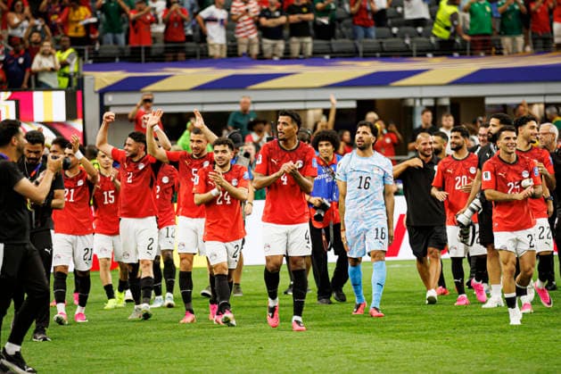 Players of Egypt seen celebrating after winning penalty shootout during FIFA World Cup, WM, Weltmeisterschaft, Fussball 2026 game between national teams of Australia and Egypt (Grzegorz Wajda Ball Raw Images) Arlington Dallas Stadium USA Copyright: xGrzegorzxWajdax grzegorzwajda_australia_egypt_2526_7-45