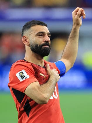 ARLINGTON, TEXAS - JULY 3: Mohamed Salah of Egypt celebrates after the FIFA World Cup, WM, Weltmeisterschaft, Fussball 2026 Round Of 32 match between Australia and Egypt at Dallas Stadium on July 3, 2026 in Arlington, United States.  Copyright: xMBxMediax