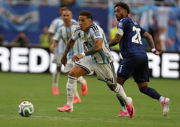 Enzo Fernandez. Argentina vs Cabo Verde. 16 avos de Final Copa del Mundo 2026 *** Enzo Fernández: Argentina vs. Cape Verde, Round of 16, 2026 World Cup Copyright: xxx