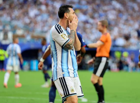 Argentina v Cabo Verde: Round of 32 - FIFA World Cup, WM, Weltmeisterschaft, Fussball 2026 Lionel Messi of Argentina reacts during the FIFA World Cup 2026 Round Of 32 match between Argentina and Cabo Verde at Miami Stadium on July 3, 2026 in Miami Gardens, United States. Miami Gardens Miami Stadium FL United States Copyright: xAllstarxPicturexLibraryxLtdx