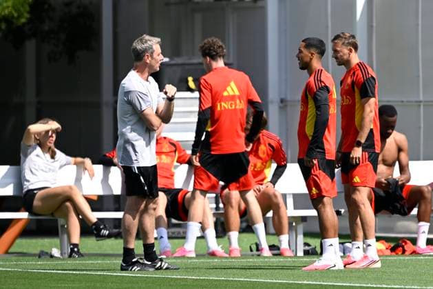 Belgian national football team - FIFA World Cup, WM, Weltmeisterschaft, Fussball 2026 - media activities 03 07 2026 RENTON, UNITED STATES OF AMERICA - JULY 03 : Tielemans Youri midfielder of Belgium, Castagne Timothy defender of Belgium pictured during a training session of the Belgian national football team during the FIFA World Cup 2026 on July 3, 2026 in Renton, United States of America, 03 07 2026 Renton United States of America  Copyright: xNicoxVereeckenx