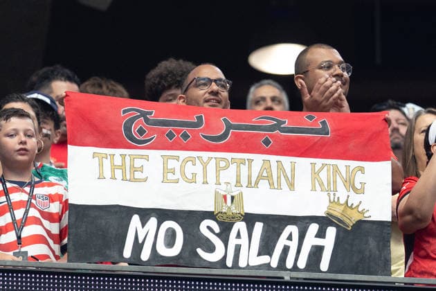 July 3, 2026, Arlington, Texas, USA: A fan cheers before the 2026 FIFA World Cup, WM, Weltmeisterschaft, Fussball round of 32 match between Egypt and Australia at Dallas Stadium in Arlington, Texas. World Cup 2026: Round Of 32: Egypt Vs. Australia  - ZUMAh193 20260703_zsp_h193_056 Copyright: xDanielxMcGregor-Huyerx