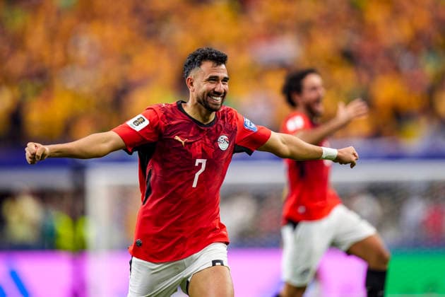 Egypt s Mahmoud Hassan Trezeguet celebrates after Egypt wins the match between Australia and Egypt at the 2026 World Cup, held at Dallas Stadium in Dallas, United States. Richard Callis Fotoarena (Richard Callis SPP)  Copyright: xRichardxCallisx xSPPx spp-en-RiCa-2978509