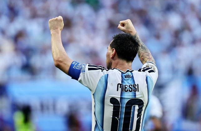 FIFA World Cup, WM, Weltmeisterschaft, Fussball 2026 - Round of 32 - Argentina vs Cape Verde Lionel Messi of Argentina celebrates scoring the opening goal during the FIFA World Cup 2026 Round of 32 match Argentina against Cape Verde, in Miami, USA, 03 July 2026. MIAMI United States  Copyright: xRONALDxWITTEKx