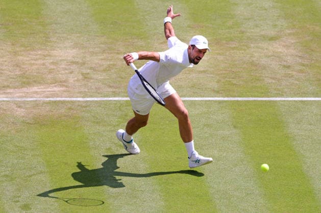 Novak Djokovic, SRB, during third round of 2026 All England Lawn Tennis Championships at Wimbledon, mens singles, London, 03 07 2026; - *** Novak Djokovic, SRB, during the third round of the 2026 All England Lawn Tennis Championships at Wimbledon, men s singles, London, July 3, 2026 