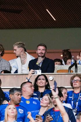 English former football player David Beckham is seen ahead of the FIFA Men’s World Cup 2026 round of 32 football match between Argentina and Cape Verde at Miami Stadium, in Miami Gardens July 03 2026 (Photo by Alexandra Fechete SPP)  Copyright: xAlexandraxFechete SPPx Sportspressphoto_SPR184338