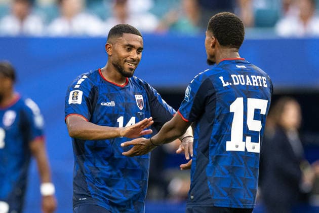 260704 Deroy Duarte and Laros Duarte of Cabo Verde celebrate after scoring 1-1 during the FIFA World Cup, WM, Weltmeisterschaft, Fussball 2026 round of 32 football match between Argentina and Cabo Verde on July 4, 2026 in Miami. Photo: Jon Olav Nesvold BILDBYRAN COP 217 JE0139 fotboll football soccer fotball vm fotbolls-vm fotball-vm fotbolls-vm 2026 fifa world cup 2026 sextondelsfinal round of 32 23 bbeng jubel *** July 4, 2026: Deroy Duarte and Laros Duarte of Cape Verde celebrate after scoring the 1-1 goal during the FIFA World Cup 2026 Round of 32 soccer match between Argentina and Cape Verde on July 4, 2026 in Miami. Photo by Jon Olav Nesvold. BILDBYRAN COP 217 JE0139 soccer football fotball World Cup soccer World Cup 2026 FIFA World Cup 2026 Round of 32 23 bbeng celebration  Copyright: JONxOLAVxNESVOLD BB260704JE068