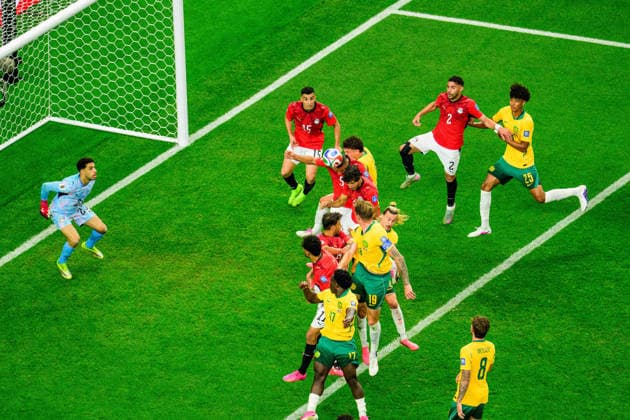 July 3, 2026, Arlington, Texas, USA: Egypt defender Mohamed Hany (3) headers the ball towards his own goal scoring Australia s only goal in the FIFA World Cup, WM, Weltmeisterschaft, Fussball 2026, round of 32 football match between Australia and Egypt on July 03, 2026. World Cup 2026: RD 32: Australia 1:1 Egypt  - ZUMAm348 20260703_znp_m348_036 Copyright: xLuisxRevillaxMatax