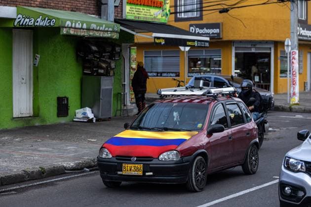 Bogota before World Cup Football Match BOGOTÃ, COLOMBIA JULY 03, 2026: Scene from the streets of Bogota a few hours before the eliminatory World Cup football match: Colombia VS Ghana. Bogota Colombia Copyright: x xAntonioxCasciox xJNAxPressx