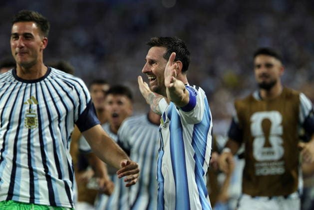 FIFA World Cup, WM, Weltmeisterschaft, Fussball 2026 - Round of 32 - Argentina vs Cape Verde Lionel Messi of Argentina celebrates the 3-2 goal during the FIFA World Cup 2026 Round of 32 match Argentina against Cape Verde, in Miami, Florida, USA, 03 July 2026. MIAMI United States  Copyright: xCRISTOBALxHERRERA-ULASHKEVICHx