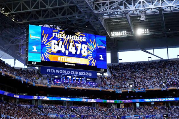 July 3, 2026, Miami Gardens, Florida, United States: The LED Screen displays the match attendance of Ã¢â‚¬â ¢64,478Ã¢â‚¬â ¢ during the FIFA World Cup, WM, Weltmeisterschaft, Fussball 2026 Round Of 32 match between Argentina and Cabo Verde at Miami Stadium on July 3, 2026 in Miami Gardens, United States. Argentina V Cabo Verde: Round Of 32 - FIFA World Cup 2026  - ZUMAa181 20260703_zaa_a181_083 Copyright: xJosexBretonx