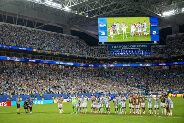 260704 Players of Argentina celebrate after the FIFA World Cup, WM, Weltmeisterschaft, Fussball 2026 round of 32 football match between Argentina and Cabo Verde on July 4, 2026 in Miami. Photo: Jon Olav Nesvold BILDBYRAN COP 217 JE0139 fotboll football soccer fotball vm fotbolls-vm fotball-vm fotbolls-vm 2026 fifa world cup 2026 sextondelsfinal round of 32 23 bbeng jubel *** July 4, 2026: Argentina players celebrate after the FIFA World Cup 2026 Round of 32 soccer match between Argentina and Cape Verde on July 4, 2026 in Miami. Photo by Jon Olav Nesvold, BILDBYRAN COP 217 JE0139 soccer football fotball World Cup soccer World Cup 2026 FIFA World Cup 2026 Round of 32 23 bbeng celebration  Copyright: JONxOLAVxNESVOLD BB260704JE131