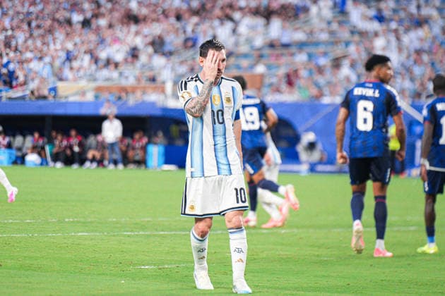Lionel Messi of Argentina gestures during a FIFA Men’s World Cup 2026 round of 32 football match between Argentina and Cape Verde at Miami Stadium, in Miami Gardens July 03 2026 (Photo by Alexandra Fechete SPP)  Copyright: xAlexandraxFechete SPPx Sportspressphoto_SPR184416