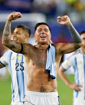 Argentina v Cabo Verde: Round of 32 - FIFA World Cup, WM, Weltmeisterschaft, Fussball 2026 Enzo Fernandez of Argentina celebrates after winning the FIFA World Cup 2026 Round Of 32 match between Argentina and Cabo Verde at Miami Stadium on July 3, 2026 in Miami Gardens, United States. Miami Gardens Miami Stadium FL United States Copyright: xAllstarxPicturexLibraryxLtdx
