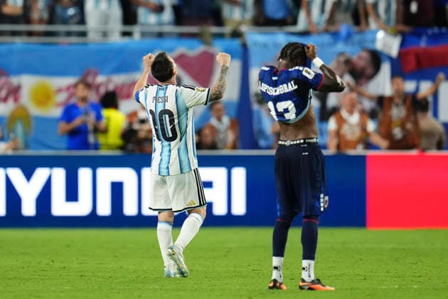 Argentina v Cabo Verde: Round of 32 - FIFA World Cup, WM, Weltmeisterschaft, Fussball 2026 Lionel Messi of Argentina celebrates the victory during the FIFA World Cup 2026 Round Of 32 match between Argentina and Cabo Verde at Miami Stadium on July 3, 2026 in Miami Gardens, United States. Miami Gardens FL United States  Copyright: xJosexBretonx originalFilename:bretonhernandez-argentin260703_npCk8.jpg