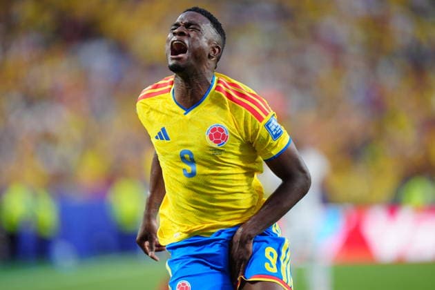 Colombia v Ghana - FIFA World Cup, WM, Weltmeisterschaft, Fussball 2026 - Round of 32 KANSAS CITY, UNITED STATES - JULY 3: Jhon Cordoba (9) of Colombia gets injured during the 2026 FIFA World Cup Round of 32 match between Colombia and Ghana at Arrowhead Stadium (Kansas City Stadium) in Kansas City, Missouri, United States on July 3, 2026. Hakan Akgun Anadolu Missouri United States. Editorial use only. Please get in touch for any other usage.  Copyright: x2026xAnadoluxHakanxAkgunx