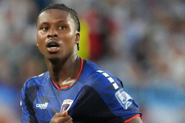 Sidny Lopes Cabral of Cape Verde celebrates a goal during a round of 32 match of the 2026 FIFA World Cup, WM, Weltmeisterschaft, Fussball between Argentina and Cape Verde at Hard Rock Stadium in Miami, USA, 03 July 2026. FIFA World Cup 2026: Argentina - Cape Verde !ACHTUNG: NUR REDAKTIONELLE NUTZUNG!  Copyright: xAlbertoxBoalx GR6088 20260704-55020794729_1