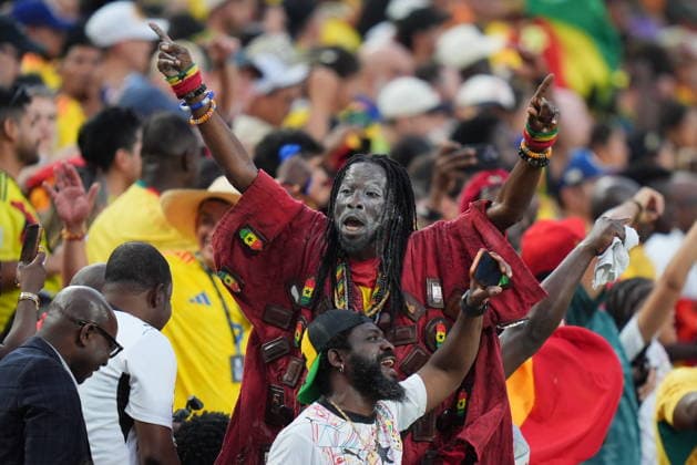 Colombia v Ghana - FIFA World Cup, WM, Weltmeisterschaft, Fussball 2026 - Round of 32 KANSAS CITY, UNITED STATES - JULY 3: Ghanaian fan Nana Kwaku, known as Witch Doctor, is seen during the 2026 FIFA World Cup Round of 32 match between Colombia and Ghana at Arrowhead Stadium (Kansas City Stadium) in Kansas City, Missouri, United States on July 3, 2026. Hakan Akgun Anadolu Missouri United States. Editorial use only. Please get in touch for any other usage.  Copyright: x2026xAnadoluxHakanxAkgunx