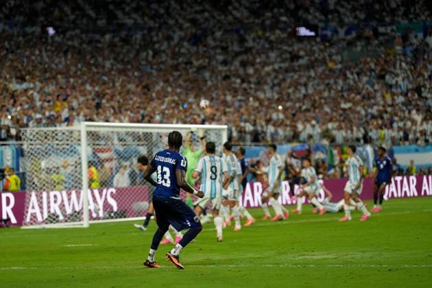 July 3, 2026, Miami Gardens, Florida, USA: Defender Sidny Lopes Cabral (13) of Cape Verde strikes a penalty kick in Overtime during the World Cup Round of 32 match between Argentina and Cape Verde at Miami Stadium. Argentina defeated Cape Verde 3-2. World Cup 2026: Round Of 32: Argentina : Cape Verde  - ZUMAd212 20260703_zsp_d212_004 Copyright: xRichardxDolex