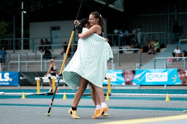 Weisbrodt Eva Marie (MTG Mannheim, 55, Stabhochsprung Frauen), Drissler Mira (MTG Mannheim, 47, Stabhochsprung Frauen), GER, Leichtathletik, Athletics, Deutsche Meisterschaften U18 U23, Wattenscheid, 03.07.2026, GER, Leichtathletik, Athletics, Deutsche Meisterschaften U18 U23, Wattenscheid, 03.07.2026 Wattenscheid *** Weisbrodt Eva Marie, MTG Mannheim, 55, Women’s Pole Vault, Drissler Mira, MTG Mannheim, 47, Women’s Pole Vault, GER, Track and Field, Athletics, German U18 and U23 Championships, Wattenscheid, July 3, 2026, GER, Track and Field, Athletics, German U18 and U23 Championships, Wattenscheid, July 3, 2026, Wattenscheid Copyright: xStefanxMayerx EP_SMR