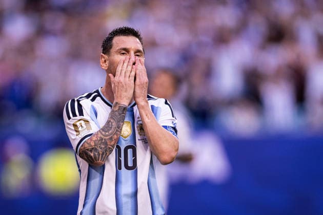 Argentina v Cabo Verde: round of 32 - FIFA World Cup, WM, Weltmeisterschaft, Fussball 2026 MIAMI, FL - JULY 3: Lionel Messi 10 of Argentina reacts during the FIFA World Cup 2026 round of 32 match between Argentina and Cabo Verde at Miami Stadium on July 3, 2026 in Miami, USA. (Photo by Victor Monteiro PxImages) Miami Miami Stadium FL USA Copyright: xVictorxMonteirox