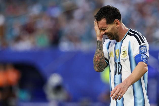 MIAMI GARDENS, FLORIDA - JULY 03: Lionel Messi 10 of Argentina reacts during the FIFA World Cup, WM, Weltmeisterschaft, Fussball 2026 Round of 32 match between Argentina and Cabo Verde at Miami Stadium on July 3, 2026 in Miami Gardens, Florida.  Copyright: xWuxZhizhaox 111652149525