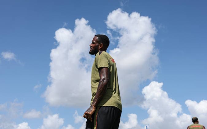 (260704) -- HOUSTON, July 4, 2026 -- Canada s Cyle Larin attends a training session ahead of the round of 16 match between Canada and Morocco at the 2026 FIFA World Cup, WM, Weltmeisterschaft, Fussball in Houston, the United States, July 3, 2026. ) (SP)U.S.-HOUSTON-FOOTBALL-FIFA WORLD CUP-TRAINING-CANADA LixMing 