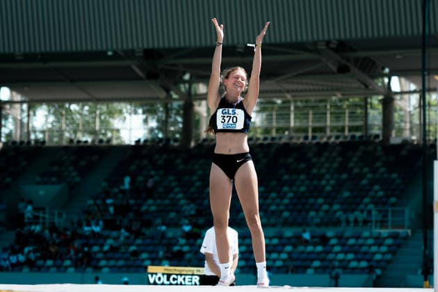 Voelcker Lea (Munich Athletics, 370, Hochsprung Frauen), GER, Leichtathletik, Athletics, Deutsche Meisterschaften U18 U23, Wattenscheid, 04.07.2026, GER, Leichtathletik, Athletics, Deutsche Meisterschaften U18 U23, Wattenscheid, 04.07.2026 Wattenscheid *** Lea Voelcker, Munich Athletics, 370, Women s High Jump, GER, Track and Field, Athletics, German U18 and U23 Championships, Wattenscheid, July 4, 2026, GER, Track and Field, Athletics, German U18 and U23 Championships, Wattenscheid, July 4, 2026, Wattenscheid Copyright: xStefanxMayerx EP_SMR