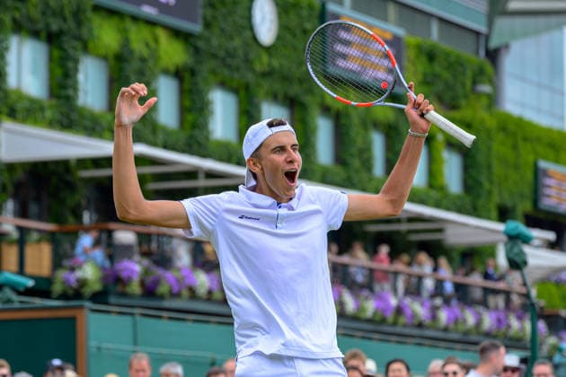 Day Six: The Championships - Wimbledon 2026 LONDON, ENGLAND JULY 04 - Vincent Fletcher of Great Britain reacts during Boy’s Single First Round against Luis Guto Miguel of Brazil at The Wimbledon Lawn Tennis Championship at Wimbledon on July 04, 2026 in London, England. (Photo by Keeran Marquis)  Copyright: xKeeranxMarquis Fotoarena SPPx Sportspressphoto_SPR184598