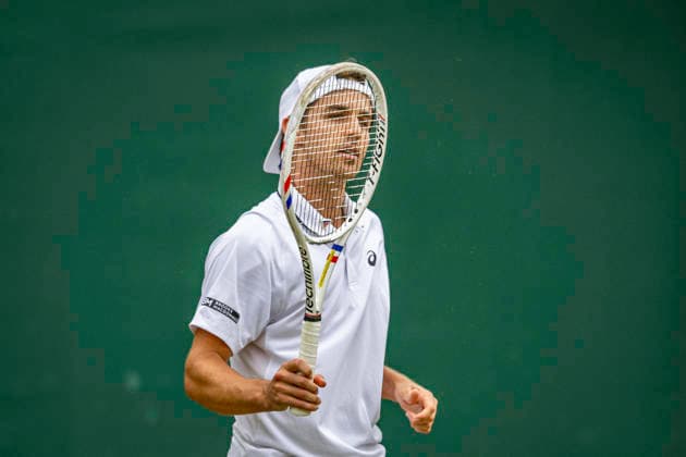 RECORD DATE NOT STATED 4th July 2026; All England Lawn Tennis and Croquet Club, London, England; Wimbledon Tennis Tournament, Day Six; Zachary Svajda (USA) GodfreyxPitt
