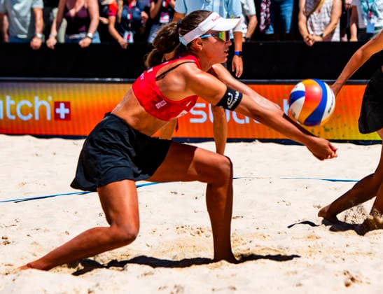 July 4, 2026, Gstaad, Bern, Switzerland: Gstaad Switzerland, 07 04 2026: ZOE VERGE-DEPRE of Switzerland is in action during Swatch Beach Pro Gstaad 2026, Swatch Beach Pro Gstaad 2026 took place in the famous ski resort and which organizes events like the EFG Swiss Open Gstaad ATP, Tennis Herren 250 and the Polo Gold Club Gstaad 2024 and took place at Roy Emerson Arena in Gstaad. Gstaad Switzerland - ZUMAd206 20260704_zip_d206_027 Copyright: xEricxDubostx