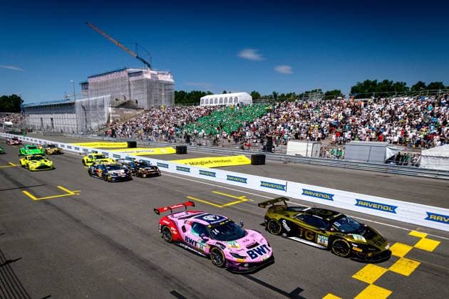 DTM, 7. + 8. Rennen Norisring 2026 14 Ferrari 296 GT3 EVO, EMIL FREY RACING: Matteo Cairoli, 63 Lamborghini Temerario GT3, GRT Grasser-Racing-Team: Mirko Bortolotti - picture by Gruppe C Photography Nürnberg Norisring Bayern Germany Copyright: xGruppexCxPhotographyx