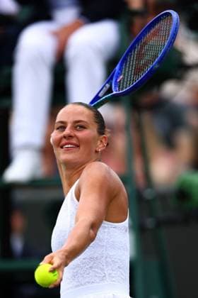 Marta Kostyuk celebrates victory in her third round match Wimbledon Tennis Championships, Day 6, The All England Lawn Tennis and Croquet Club, London, UK - 04 Jul 2026London The All England Lawn Tennis and United Kingdom  Copyright: xJamesxMarsh Shutterstockx 16975551t