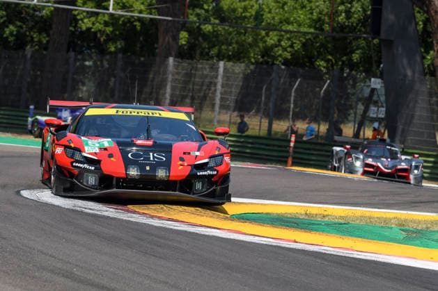July 4, 2026, Imola, Bologna, Italy: AF CORSE 51 (SAMANI, LAURSEN, RIGON) at turn 15 during the Free Practice session of the 2026 ELMS 4 Hours of Imola at Enzo and Dino Ferrari circuit in Imola (Bologna, Italy), 4th round of European Le Mans Series 2026 season..Credit: ZUMA Press Motorsports 2026: ELMS 4 Hours Of Imola: FP  - ZUMAr158 20260704_aap_r158_008 Copyright: xRiccardoxRighettix