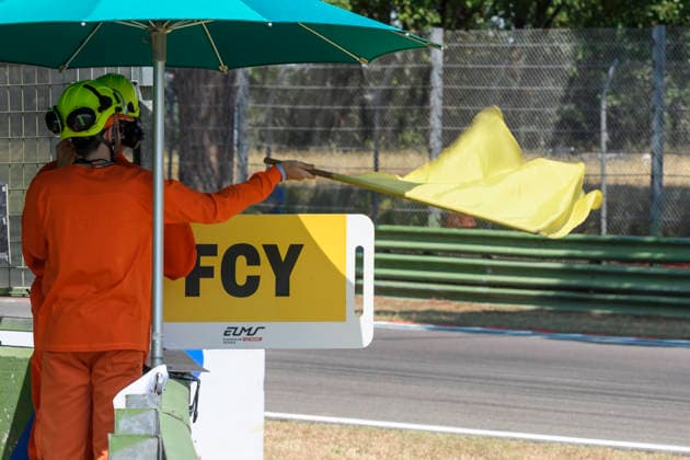 July 4, 2026, Imola, Bologna, Italy: Full Course Yellow deployed at turn 14 during the Free Practice session of the 2026 ELMS 4 Hours of Imola at Enzo and Dino Ferrari circuit in Imola (Bologna, Italy), 4th round of European Le Mans Series 2026 season..Credit: ZUMA Press Motorsports 2026: ELMS 4 Hours Of Imola: FP  - ZUMAr158 20260704_aap_r158_020 Copyright: xRiccardoxRighettix