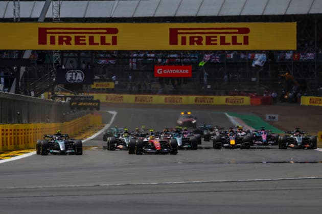 Formula 1 Pirelli British Grand Prix 2026. Sprint Race Start Lewis Hamilton (GBR), Scuderia Ferrari HP, SF-26 during Formula 1 Pirelli British Grand Prix 2026. on July 4., 2026 in Silverstone Circuit, Silverstone, United Kingdom, Zsombor Toth Silverstone Silverstone Circuit West Northamptonshire United Kingdom