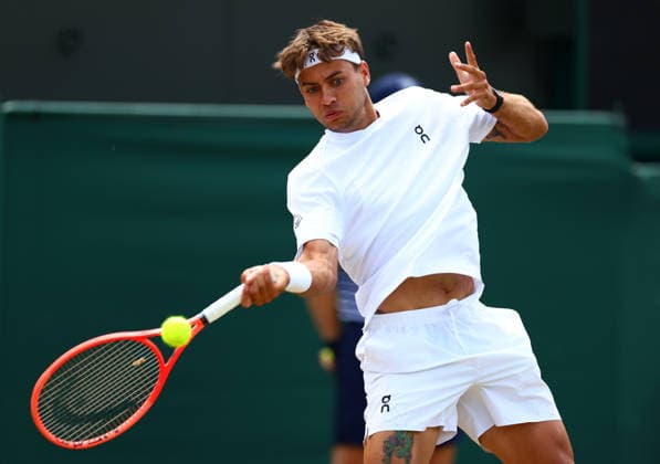 Flavio Cobolli during his third round match Wimbledon Tennis Championships, Day 6, The All England Lawn Tennis and Croquet Club, London, UK - 04 Jul 2026London The All England Lawn Tennis and United Kingdom  Copyright: xJamesxMarsh Shutterstockx 16975551as
