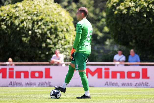 04.07.2026, Deutschland, Stuttgart, Fussball Testspiel, Regionalliga Südwest, SV Stuttgarter Kickers vs. Young Boys Reutlingen, Nikolay Goranov (YB) *** July 4, 2026, Germany, Stuttgart, Soccer Friendly Match, Regionalliga Südwest, SV Stuttgarter Kickers vs. Young Boys Reutlingen, Nikolay Goranov (YB)