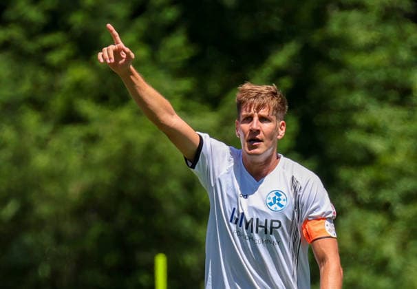04.07.2026, Deutschland, Stuttgart, Fussball Testspiel, Regionalliga Südwest, SV Stuttgarter Kickers vs. Young Boys Reutlingen, Nico Blank (Kickers) *** July 4, 2026, Germany, Stuttgart, Soccer Friendly Match, Regionalliga Südwest, SV Stuttgarter Kickers vs. Young Boys Reutlingen, Nico Blank Kickers