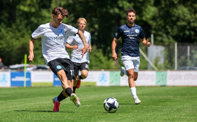 04.07.2026, Deutschland, Stuttgart, Fussball Testspiel, Regionalliga Südwest, SV Stuttgarter Kickers vs. Young Boys Reutlingen, Nico Molinari (Kickers) *** July 4, 2026, Germany, Stuttgart, Soccer Friendly Match, Regionalliga Südwest, SV Stuttgarter Kickers vs. Young Boys Reutlingen, Nico Molinari Kickers