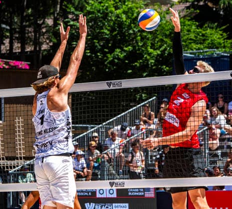 July 4, 2026, Puidoux, Puidoux, Switzerland: Gstaad Switzerland, 07 04 2026: JACOB HOLTING NILSSON of Sweden against CHASE BUDINGER of USA during Swatch Beach Pro Gstaad 2026, Swatch Beach Pro Gstaad 2026 took place in the famous ski resort and which organizes events like the EFG Swiss Open Gstaad ATP, Tennis Herren 250 and the Polo Gold Club Gstaad 2024 and took place at Roy Emerson Arena in Gstaad. World News - July 4, 2026  - ZUMAd206 20260704_zip_d206_033 Copyright: xEricxDubostx
