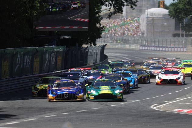 Nürnberg, Deutschland 03. - 05. Juli 2026: DTM - 2026 - Norisring - Samstag Rennen 1 Im Bild: Rennstart Nicki Thiim (DEN 7), Maro Engel (GER 80) Norisring Bayern *** Nuremberg, Germany, July 3–5, 2026, DTM 2026, Norisring, Saturday, Race 1. Pictured: Race start—Nicki Thiim (DEN) 7, Maro Engel (GER) 80, Norisring, Bavaria Copyright: xFotostandx xFabianxWernerx