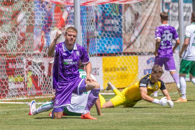 Stammham, Deutschland 04. Juli 2026: Testspiel - 2026 2027 - FC Ingolstadt 04 gegen VfB Eichstätt Im Bild: v.li. Torschütze Lars Lokotsch (FCI) jubelt nach seinem Tor zum 1:0 Sportanlage SV Stammham Bayern *** Stammham, Germany, July 4, 2026: 2026-2027 preseason match between FC Ingolstadt 04 and VfB Eichstätt. Pictured, from left: goal scorer Lars Lokotsch of FCI celebrates after scoring the 1-0 goal at the SV Stammham sports complex in Bavaria. Copyright: xFotostandx xSchäferx